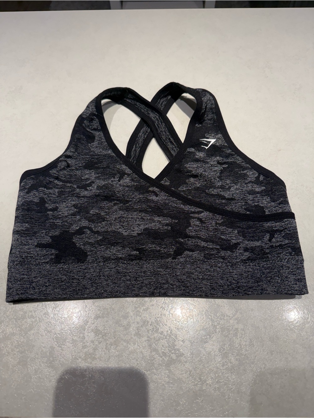 Gymshark Black Camo Seamless Sports Bra